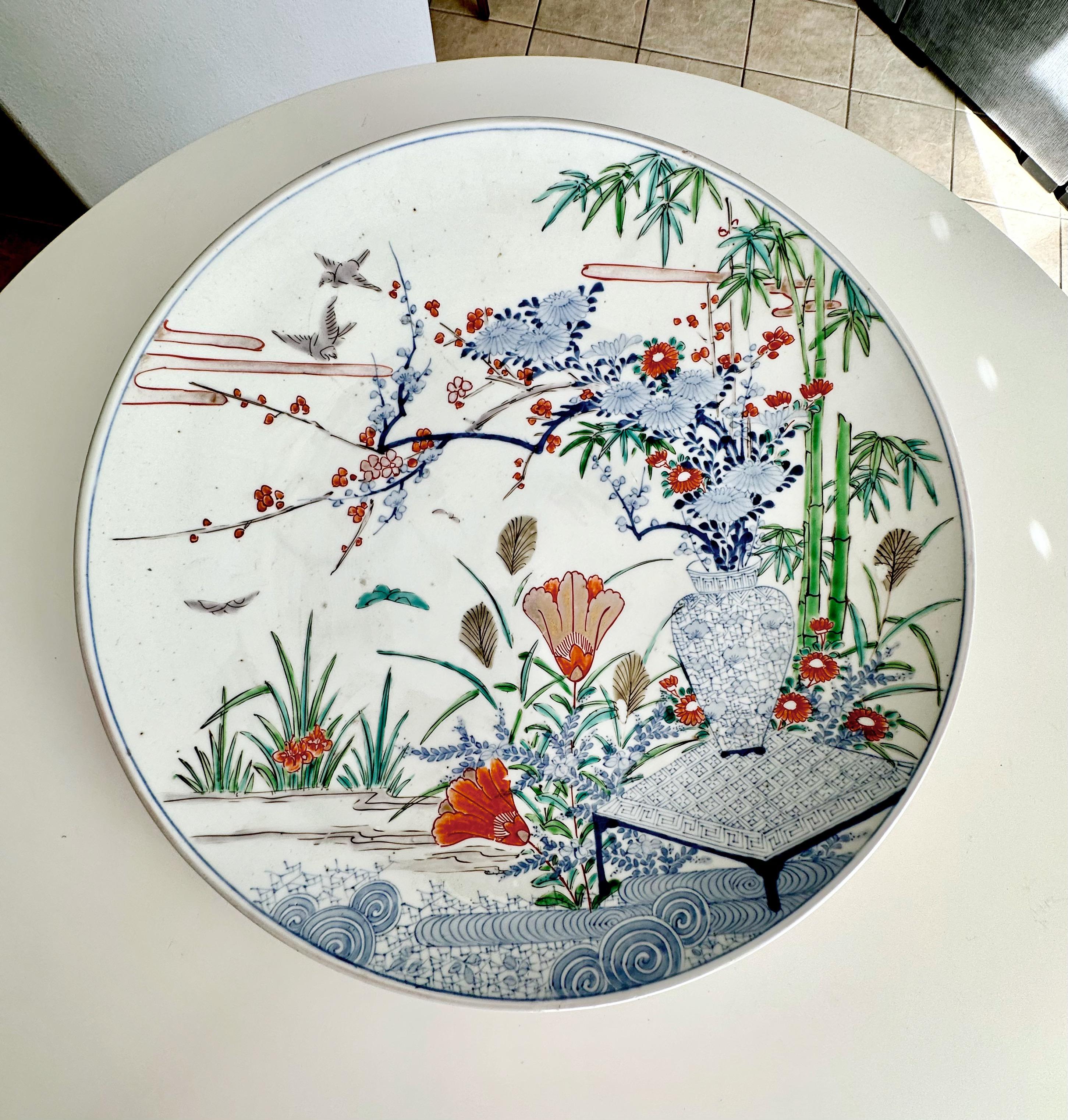 Große Edo Japanese Arita Porzellan Charger im Angebot 10