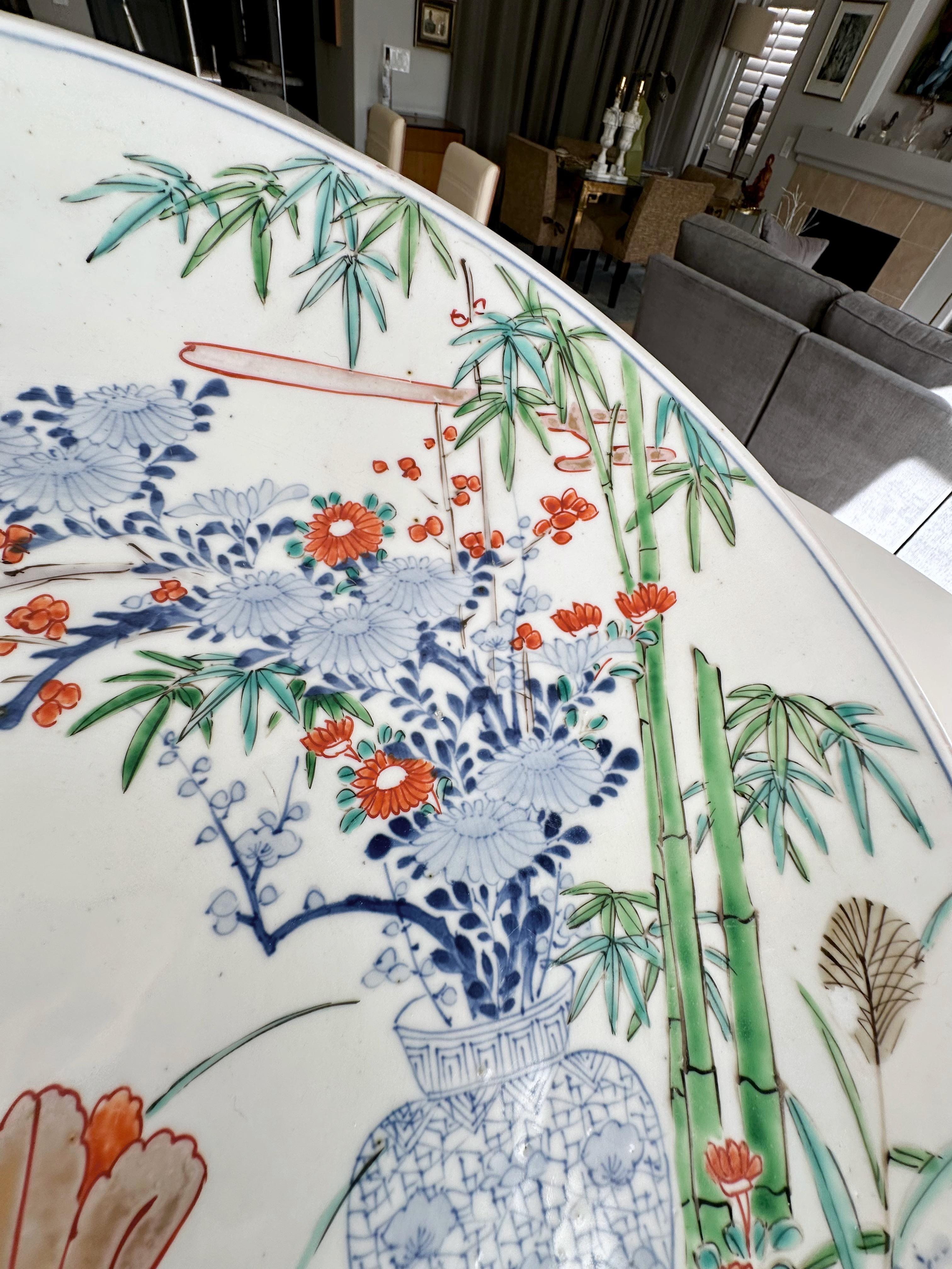 Große Edo Japanese Arita Porzellan Charger im Angebot 2