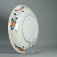 Large Edo Period Imari Bowl Charger. 18th c Landscape Japanese Porcelain