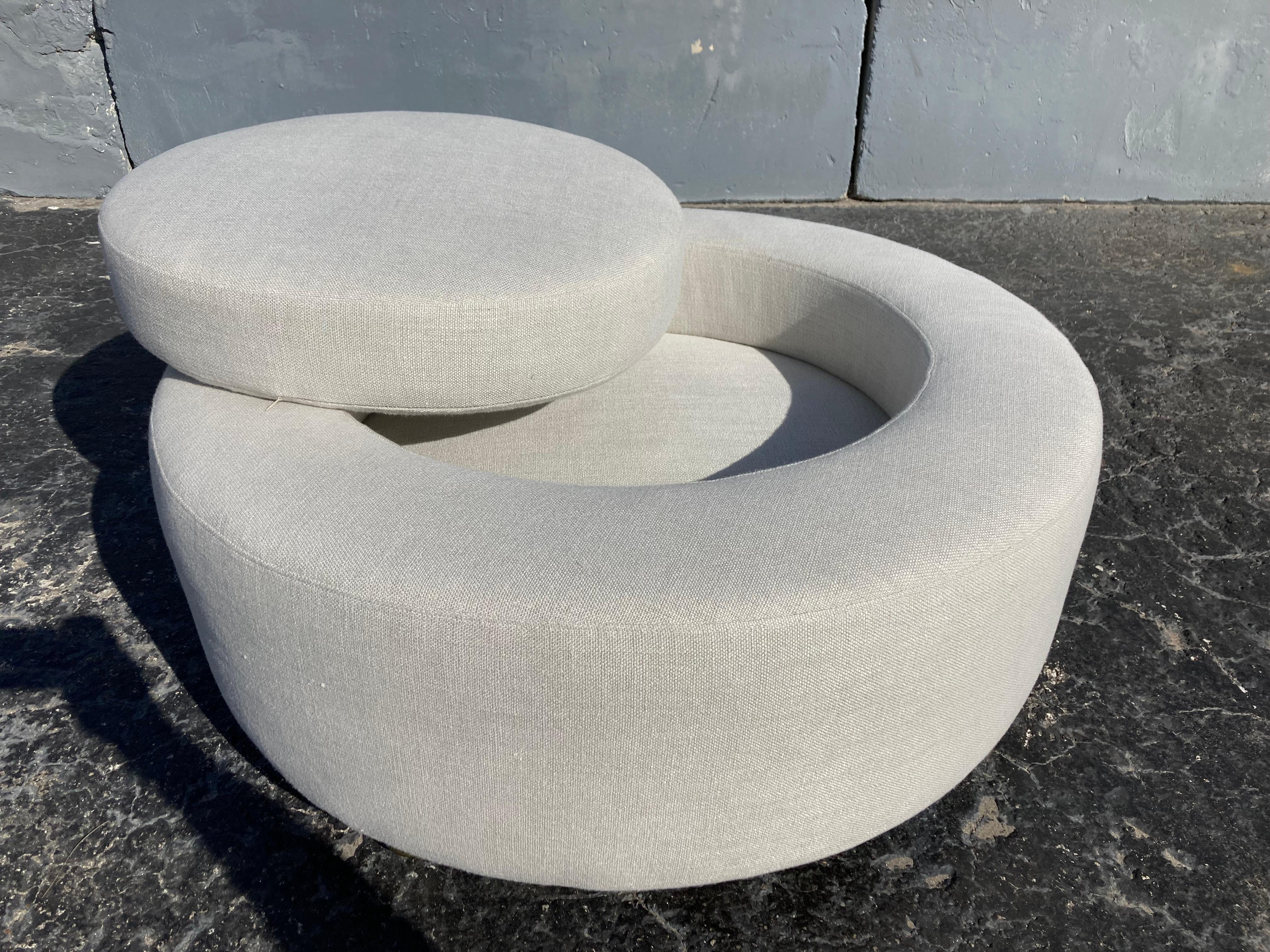 Mid-Century Modern Large Edward Wormley Donut Ottoman for Dunbar For Sale