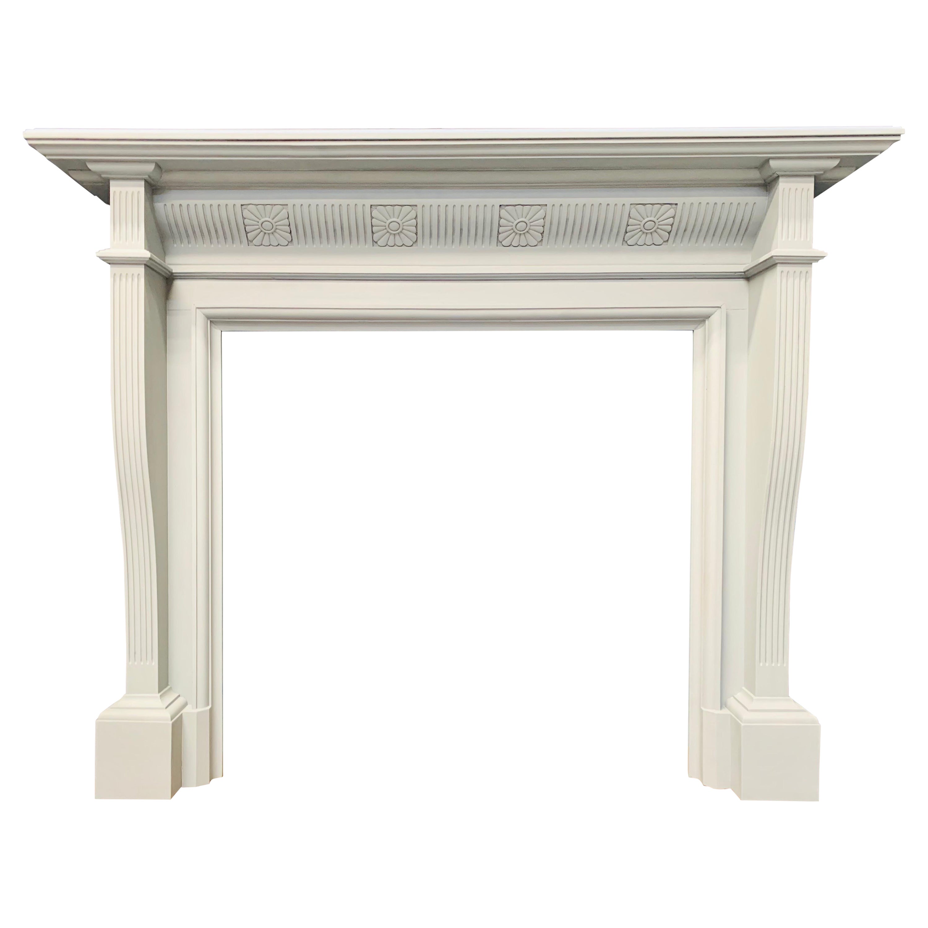 Large Edwardian Antique Oak Corbeled Fireplace Surround