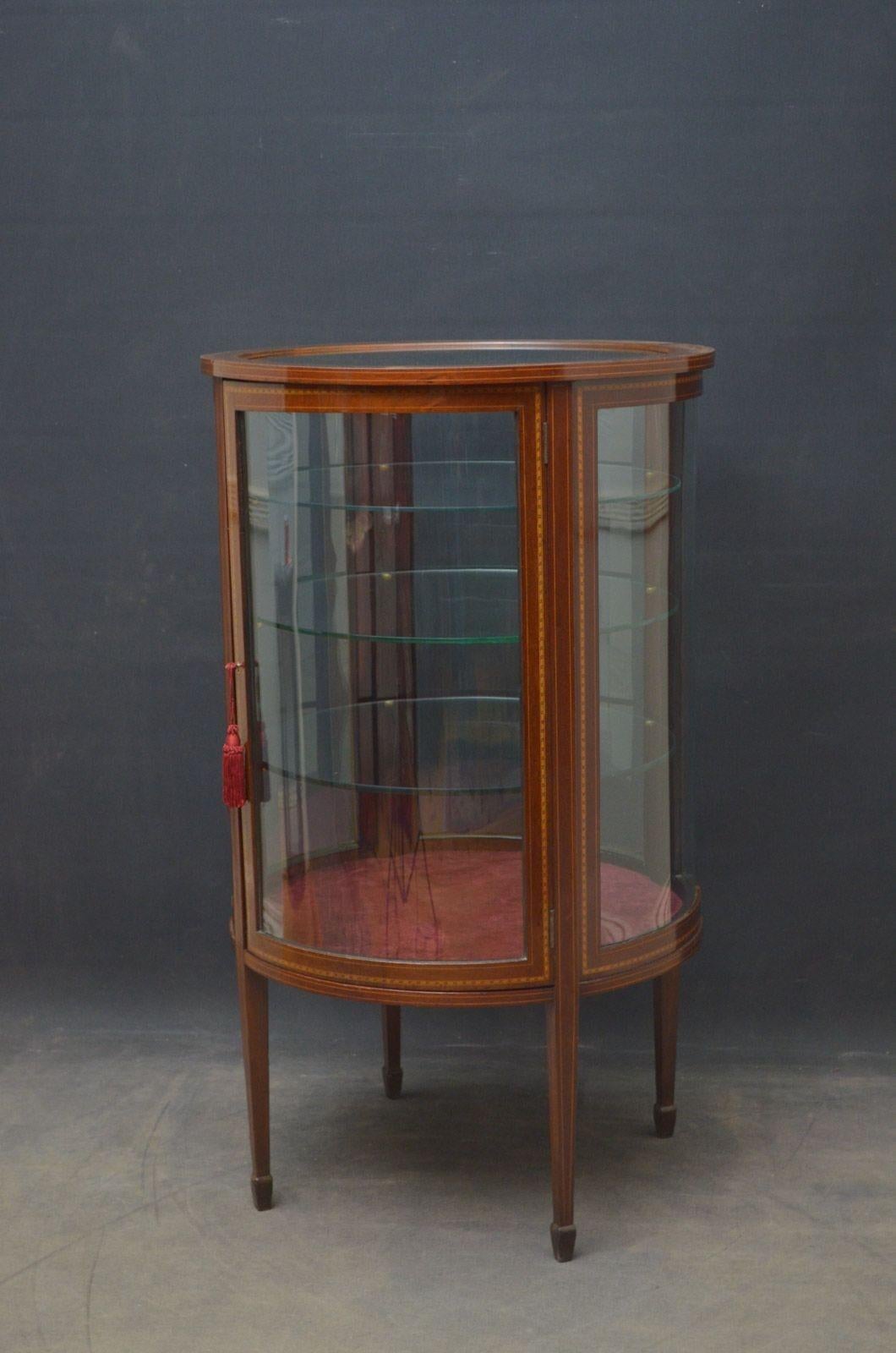 Early 20th Century Large Edwardian Display Cabinet For Sale