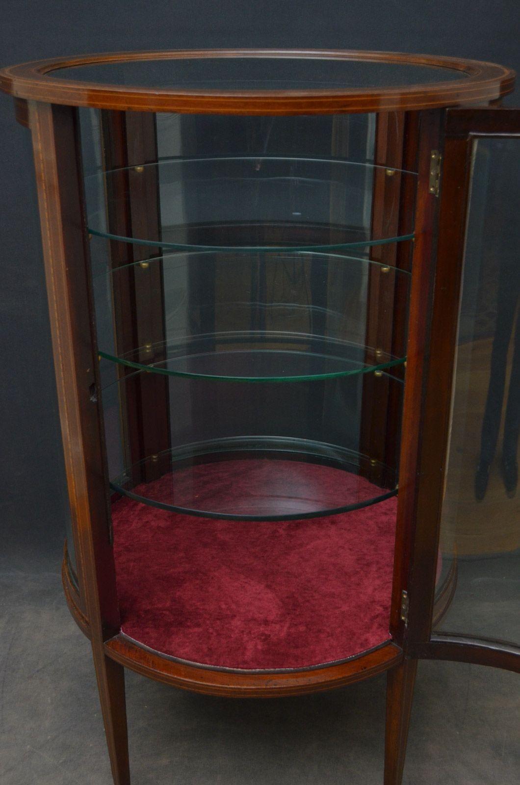 Glass Large Edwardian Display Cabinet For Sale