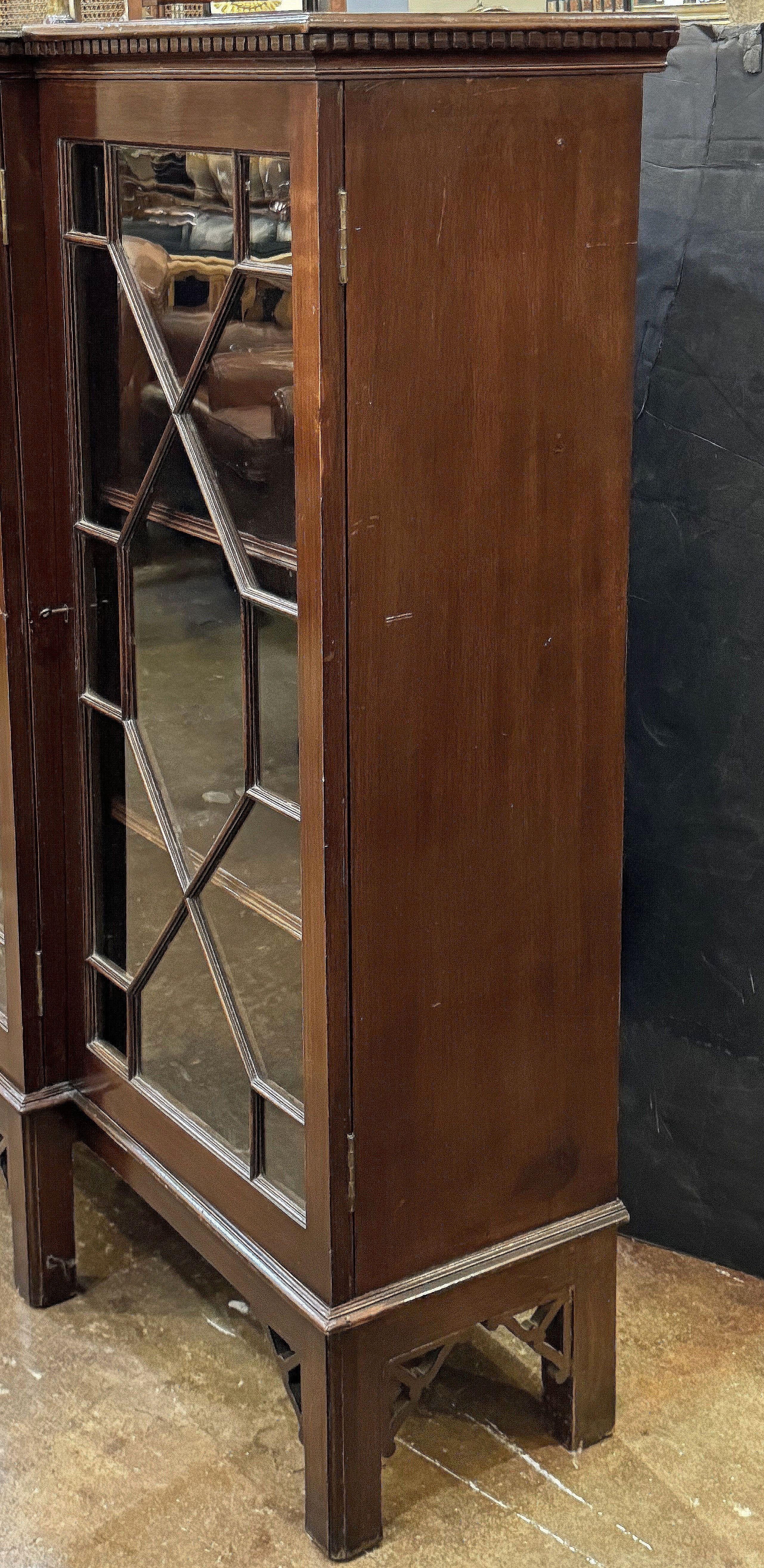 Large Edwardian Era Breakfront Bookcase of Mahogany with Astragal Glazed Doors 8