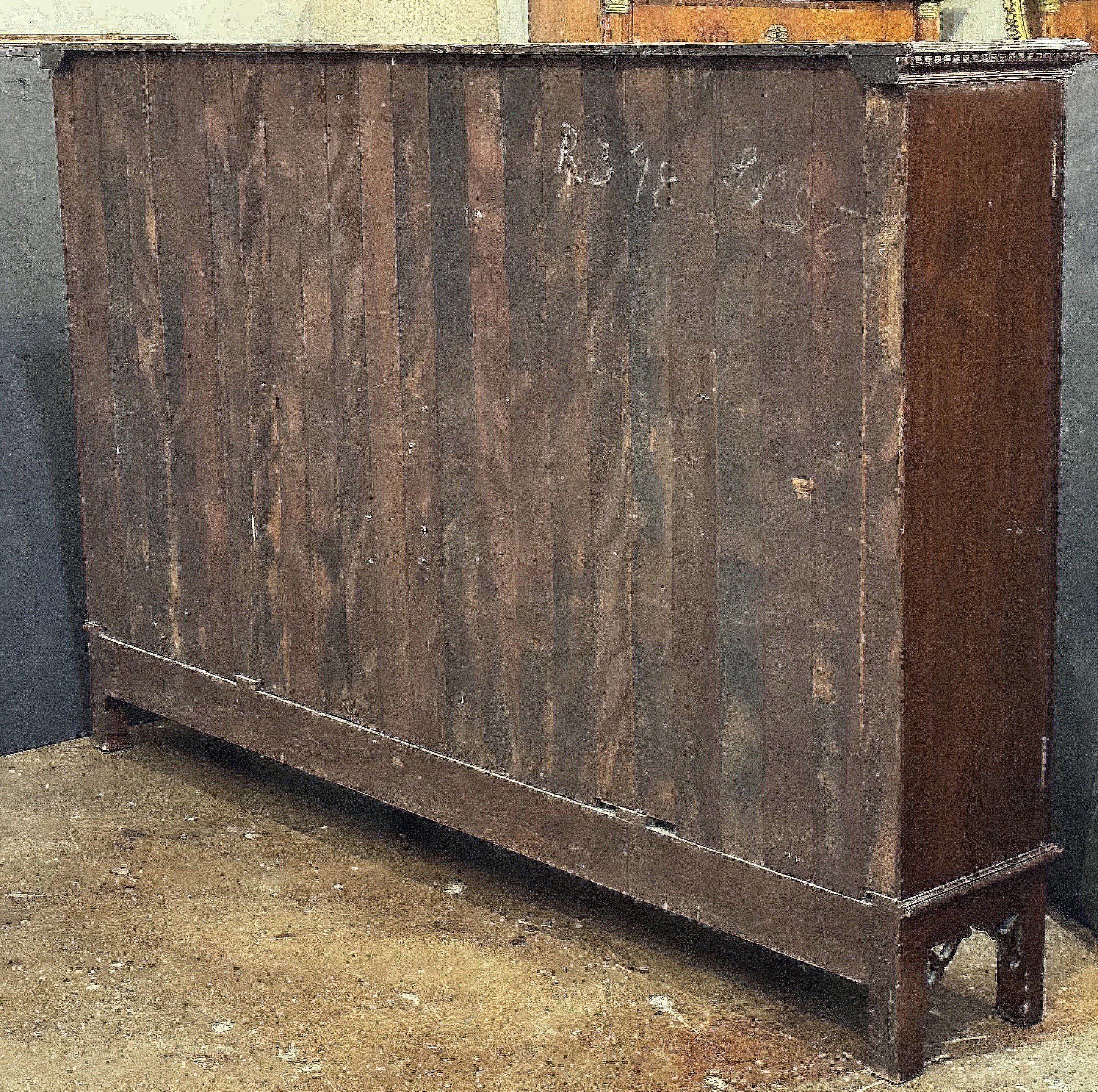 Large Edwardian Era Breakfront Bookcase of Mahogany with Astragal Glazed Doors 11
