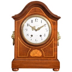 Antique Large Edwardian Inlaid Mantle Clock