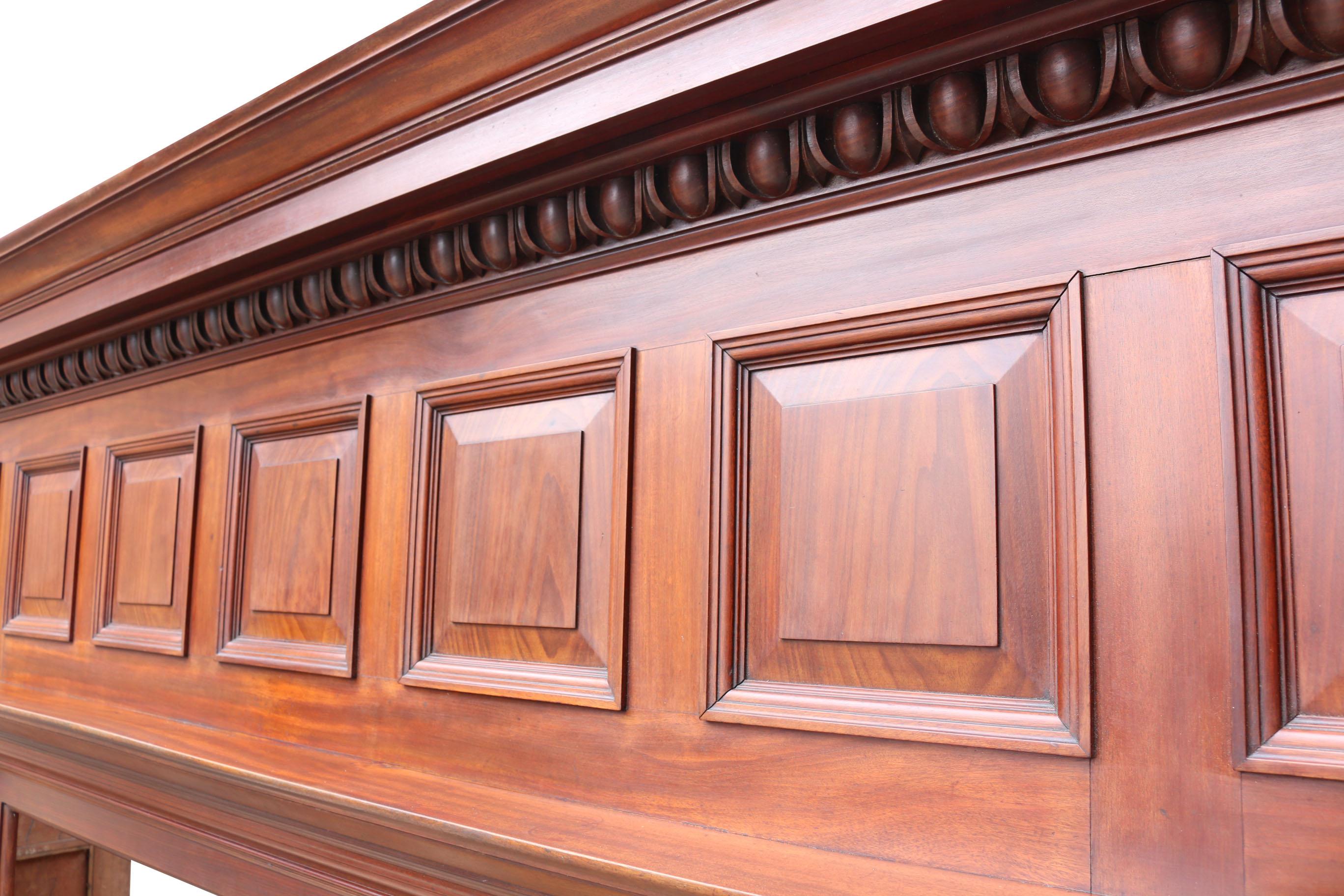 20th Century Large Edwardian Mahogany Panelled Fire Mantel For Sale