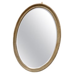 Grand miroir ovale peint de style édouardien