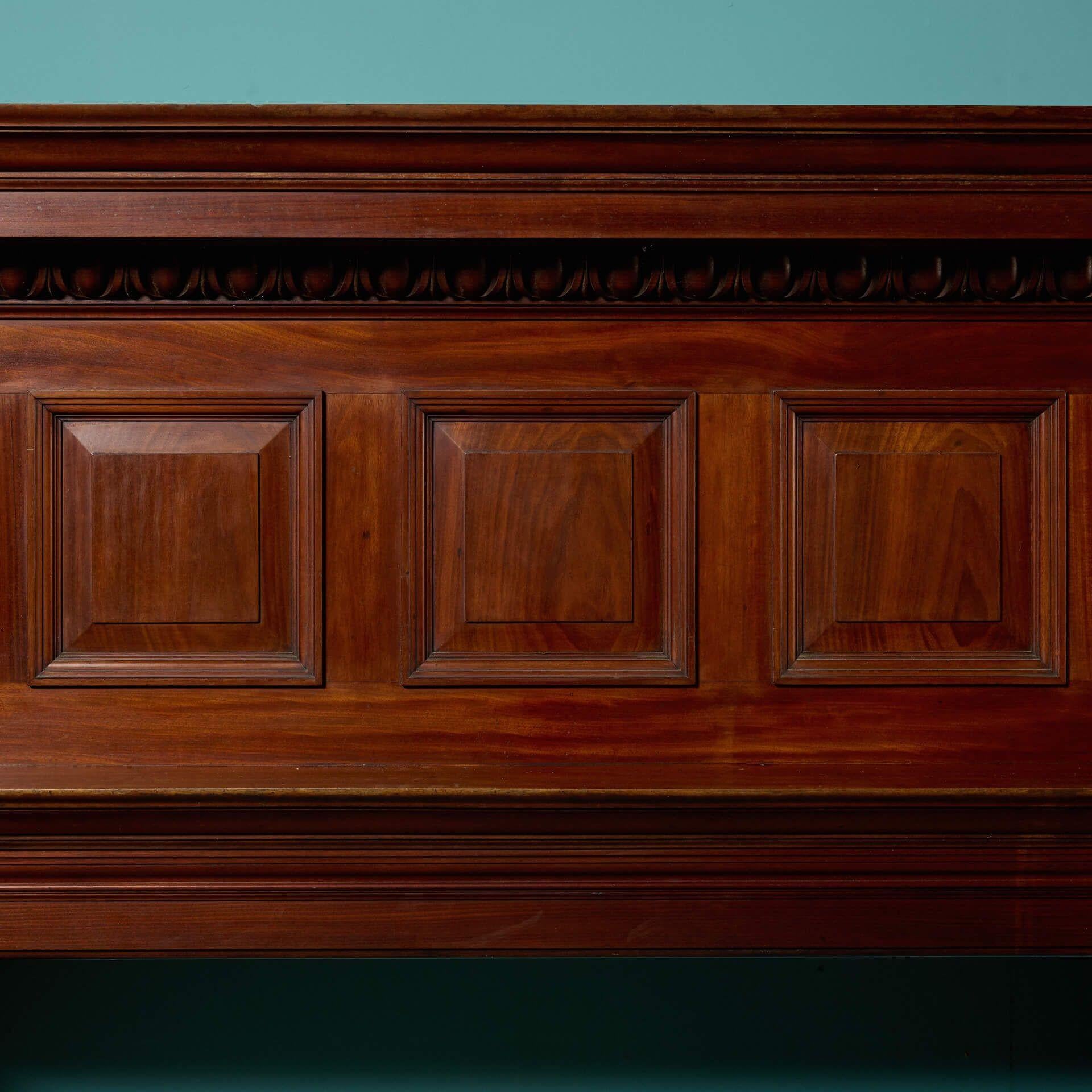 20th Century Large Edwardian Panelled Mahogany Fireplace For Sale