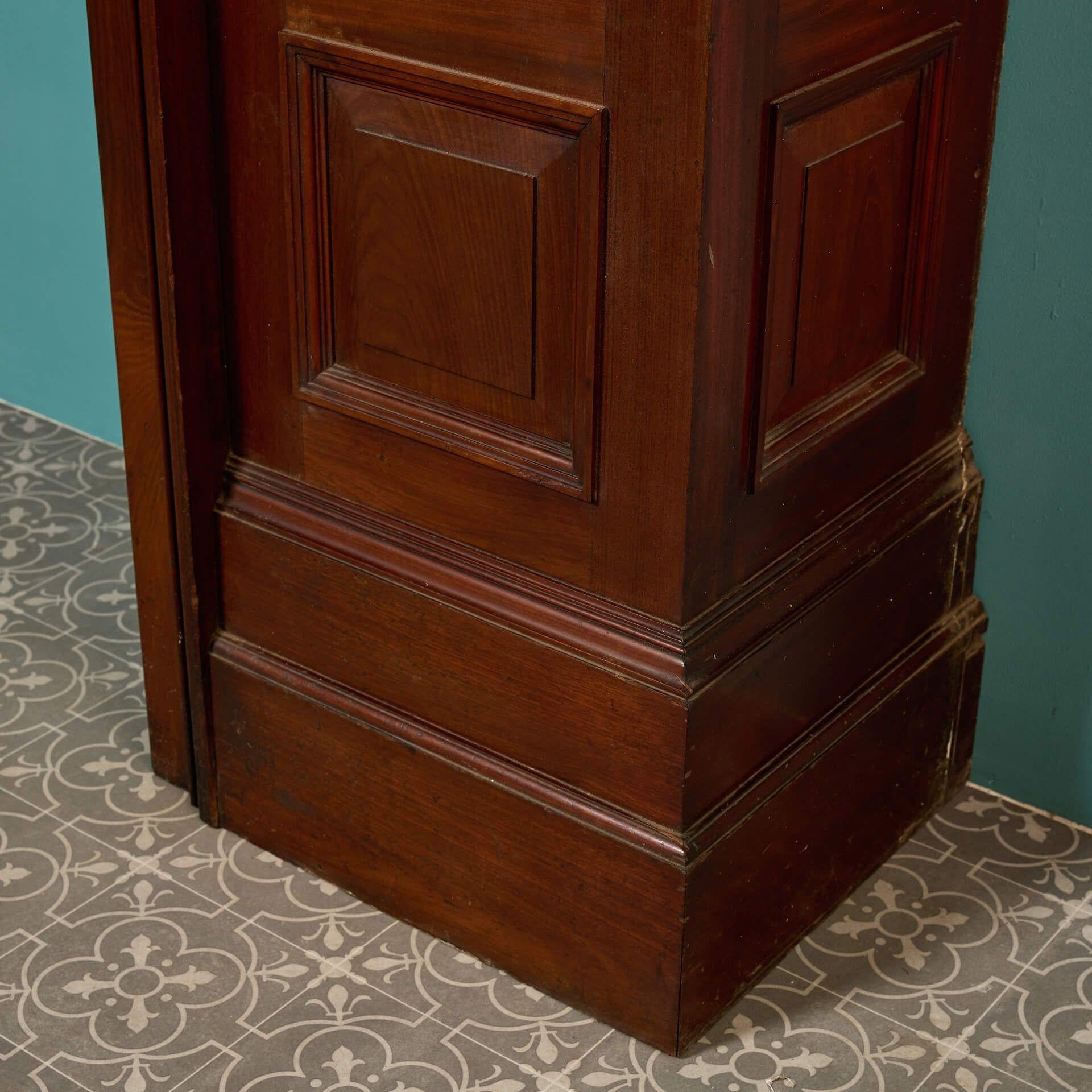Large Edwardian Panelled Mahogany Fireplace For Sale 4