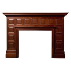 Large Edwardian Panelled Mahogany Fireplace