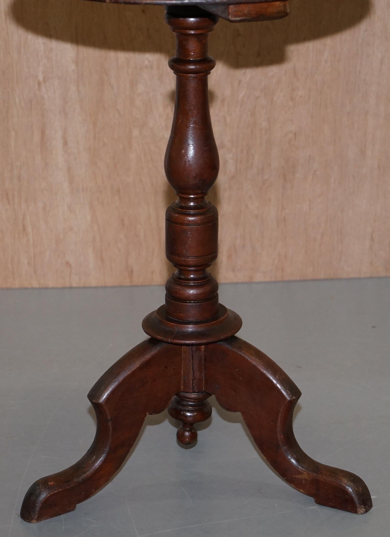 Hand-Crafted Large Edwardian Period English Solid Oak Side End Lamp Wine Occasional Table