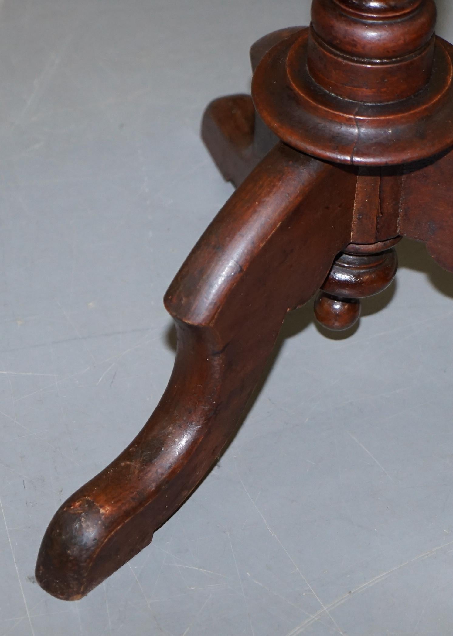 Large Edwardian Period English Solid Oak Side End Lamp Wine Occasional Table 1