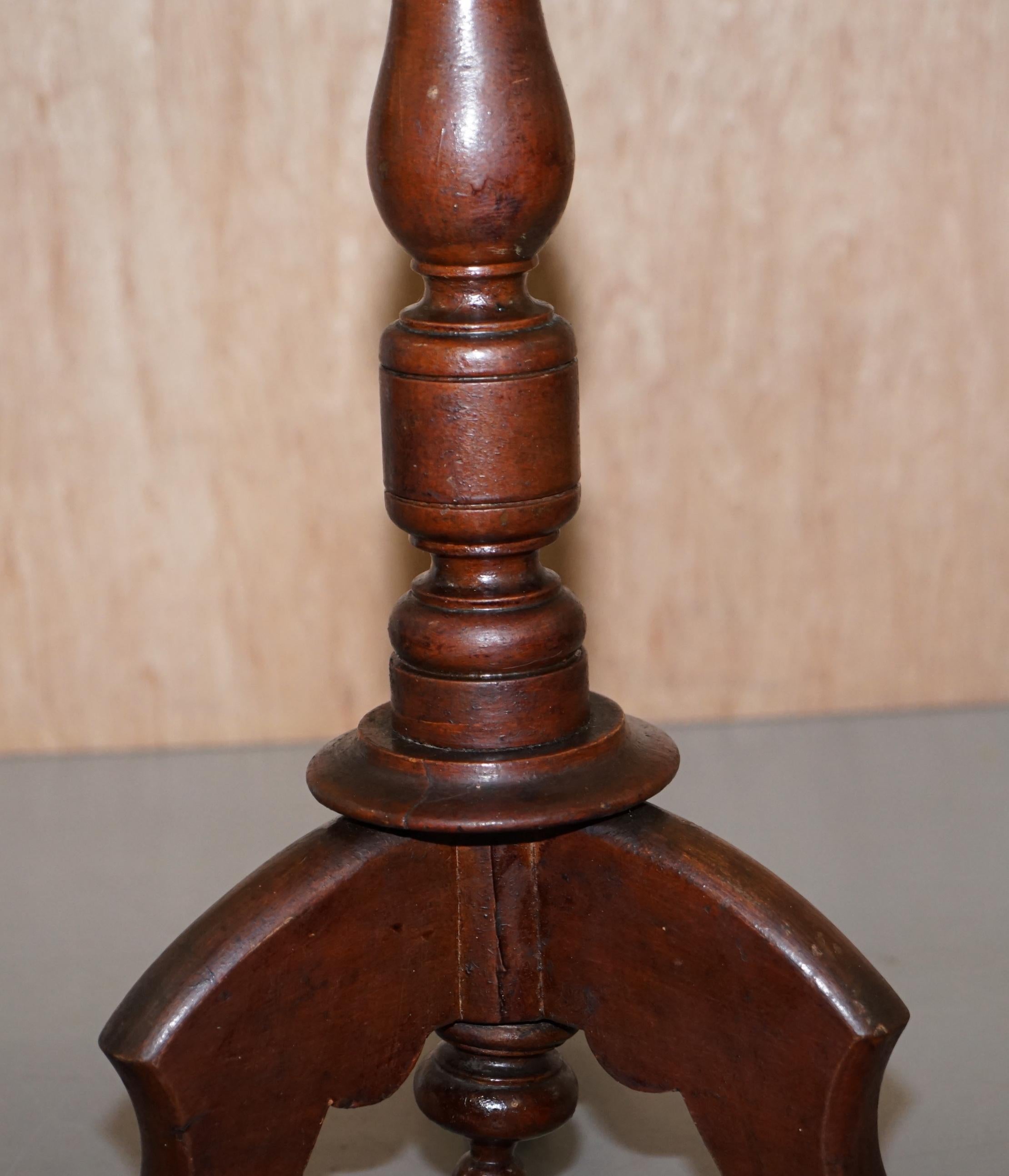 Large Edwardian Period English Solid Oak Side End Lamp Wine Occasional Table 3