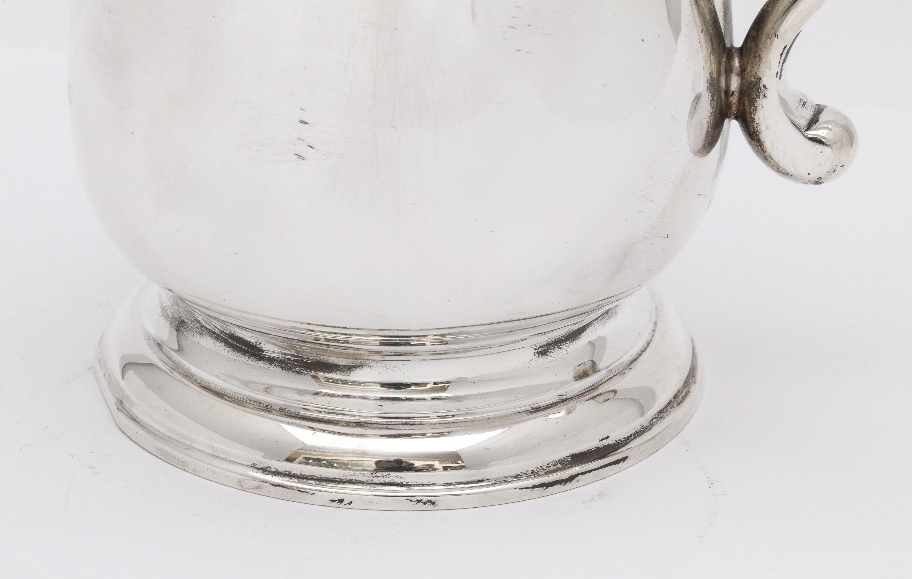Early 20th Century Large Edwardian Period Sterling Silver George III Style Tankard