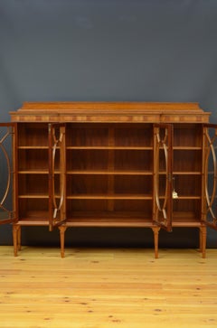 Large Edwardian Satinwood Display Cabinet Bookcase