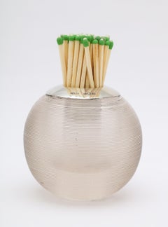 Large Edwardian Sterling Silver-Mounted Threaded Crystal Match Striker