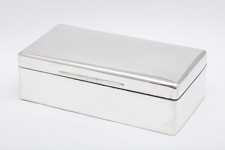 English Large Edwardian Sterling Table Box with Hinged Lid For Sale