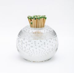 Large Edwardian-Style Controlled Bubbles Crystal Match Striker By Webb
