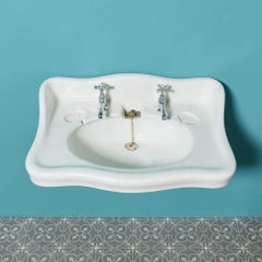 Large Edwardian Wall Mounted Ceramic Basin with Brackets