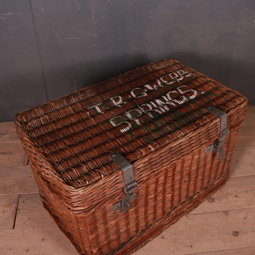 English Large Edwardian Wicker Basket