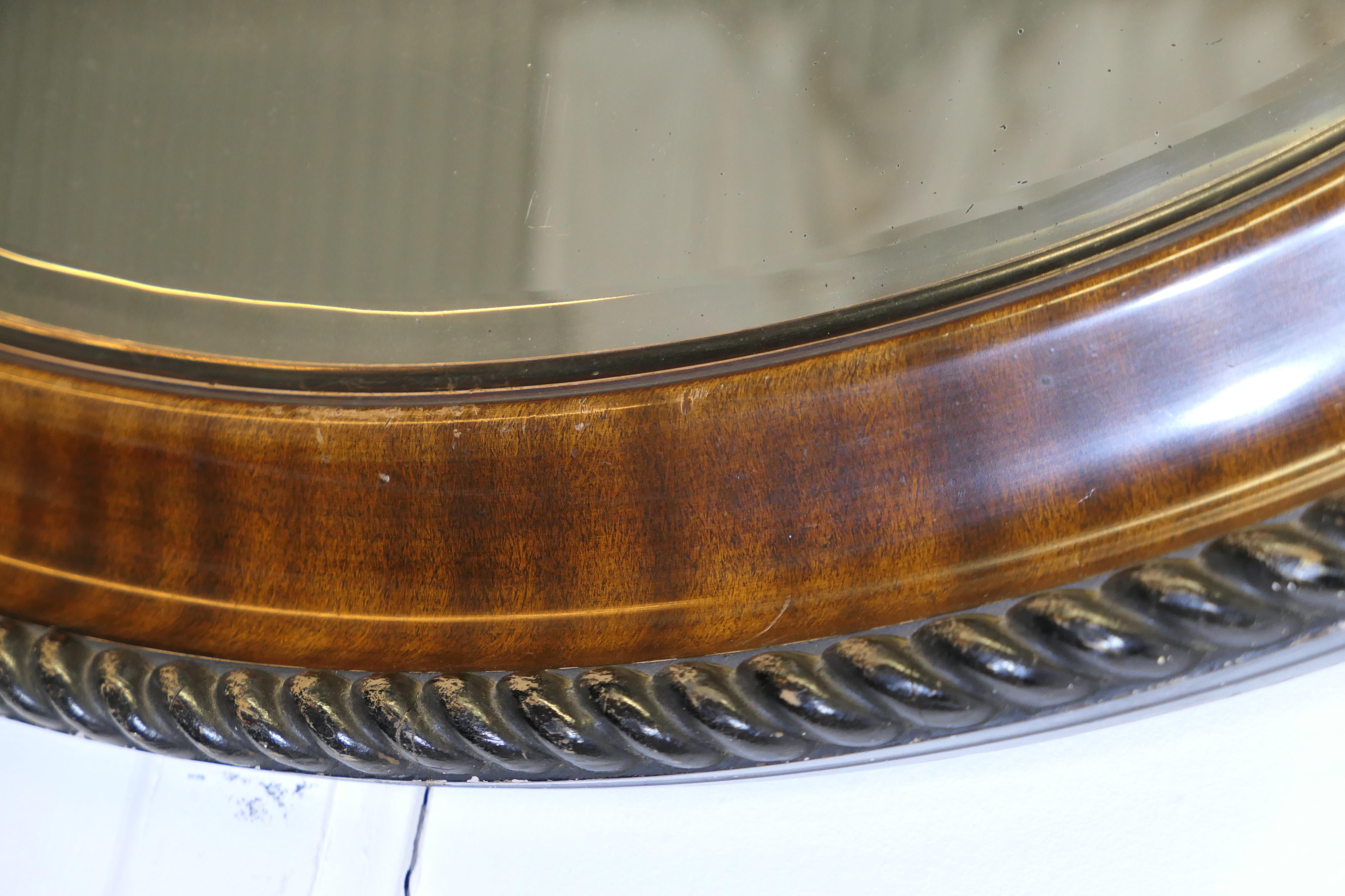 Großer Edwardianischer Ovaler Spiegel in Wood Finish (Kiefernholz) im Angebot