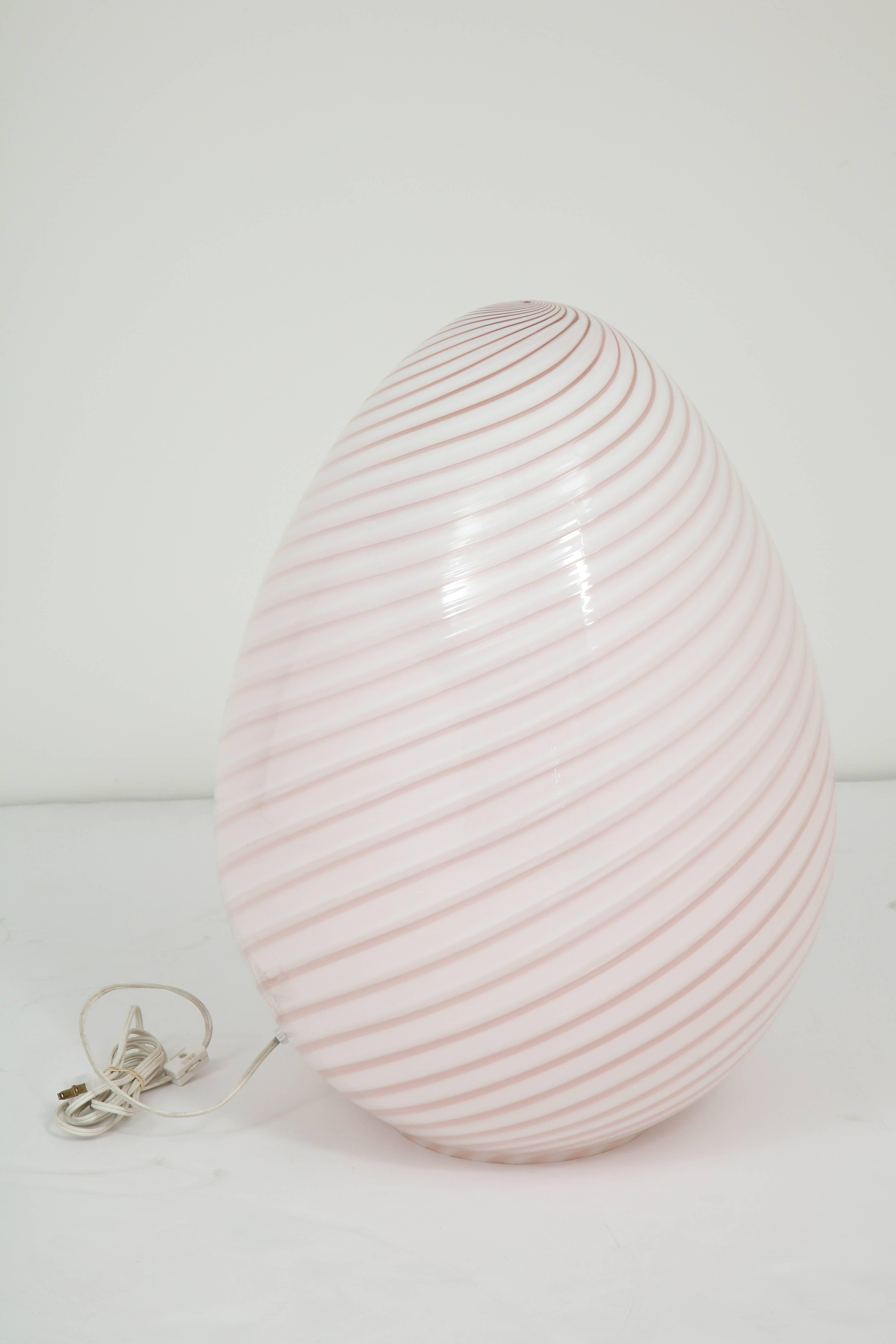 Murano Glass Large Egg Lamp by Vetri Murano