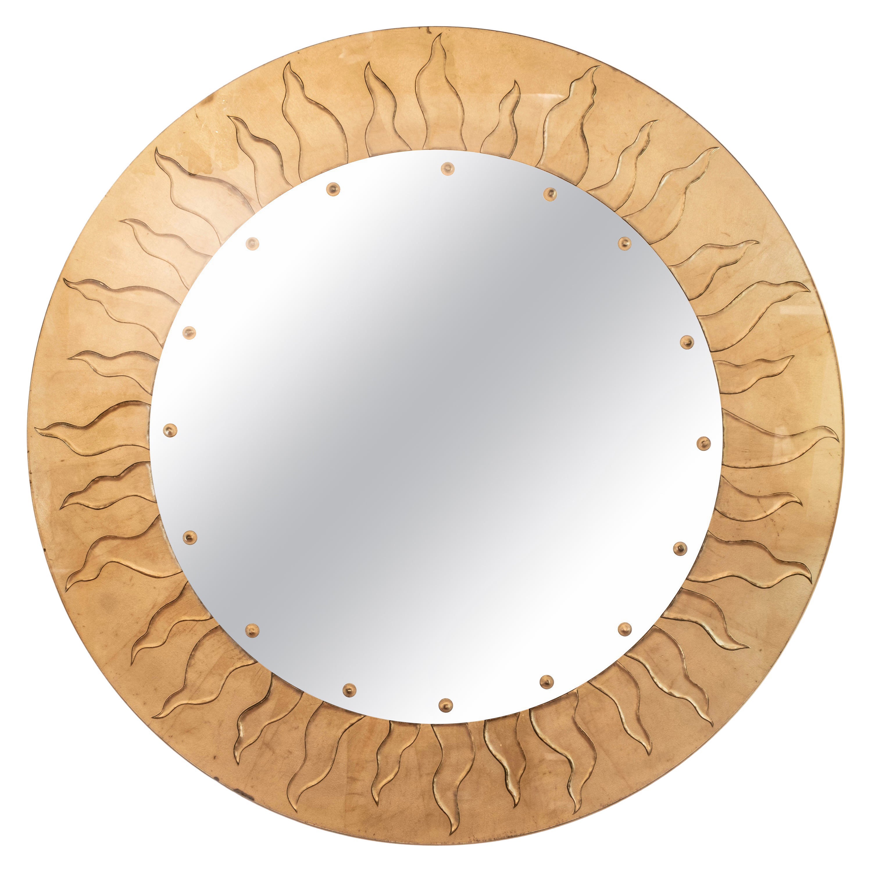 Large Eglomise Sunburst Mirror Signed David Marshall