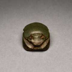 Large Egyptian Green Stone Heart Scarab for Nes-Ptah