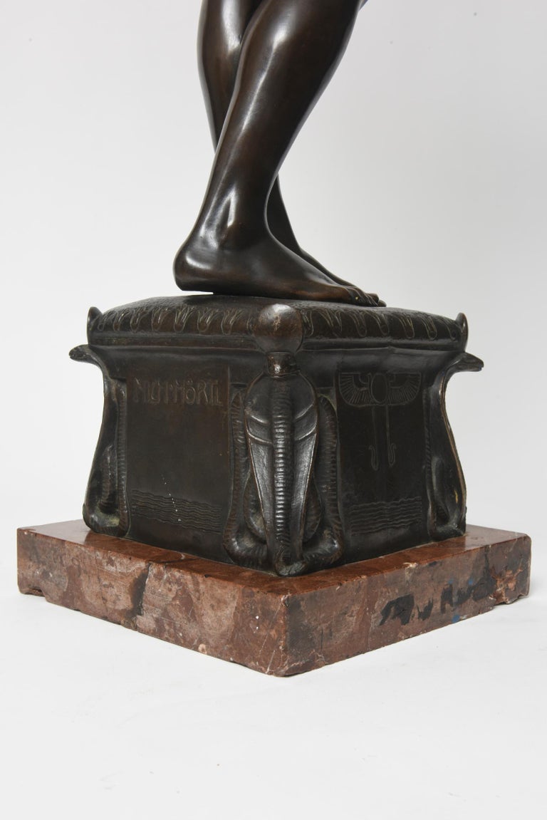 Large Egyptian Nude Woman Bronze Sculpture of Cleopatra by Michael