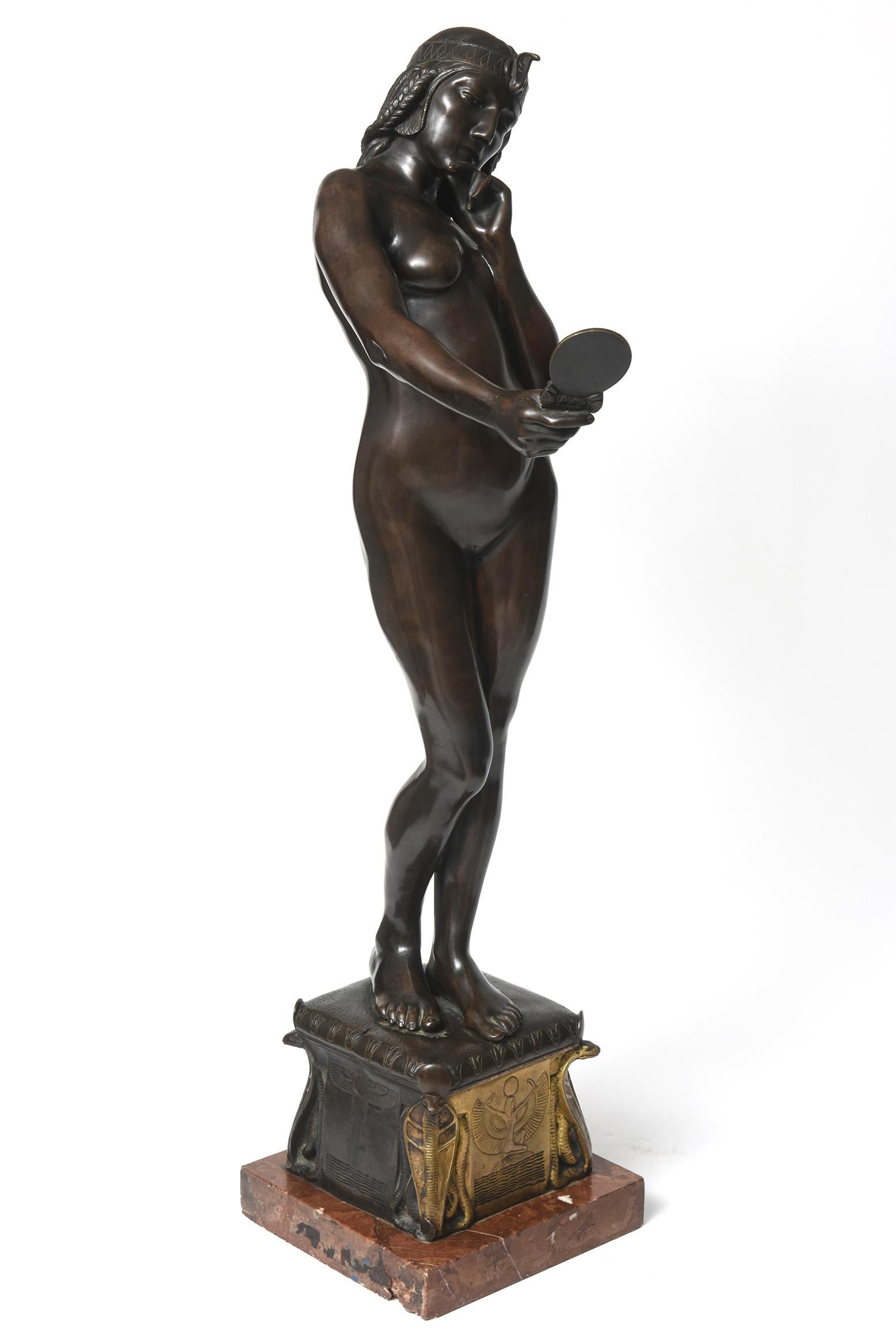 Large Egyptian Nude Woman Bronze Sculpture of Cleopatra by Michael Mörtl 5