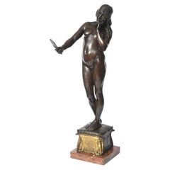 Large Egyptian Nude Woman Bronze Sculpture of Cleopatra by Michael Mörtl