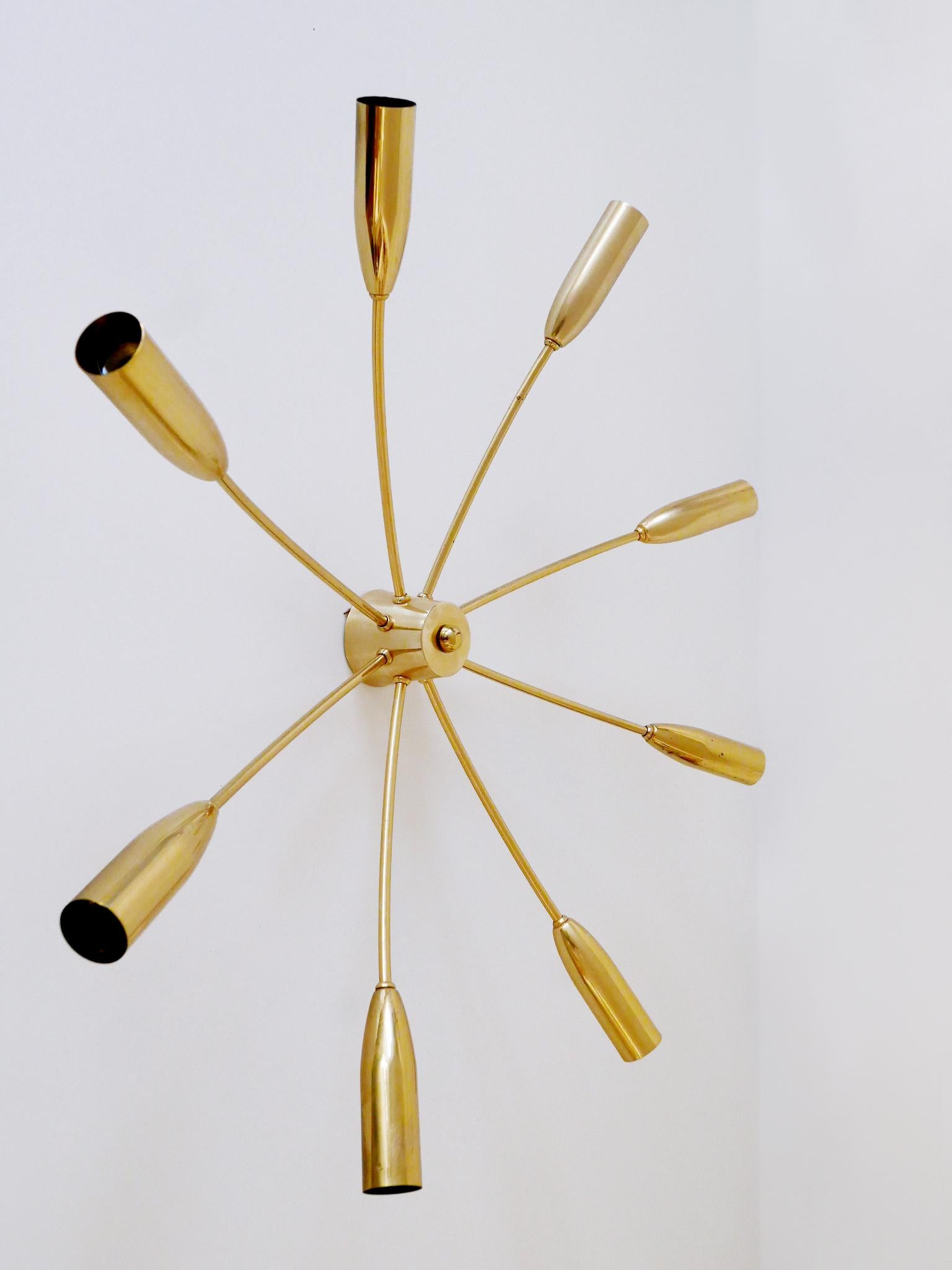 Grande lampadario o plafoniera Sputnik a otto braccia della metà del secolo scorso, Germania anni '70 in vendita 8