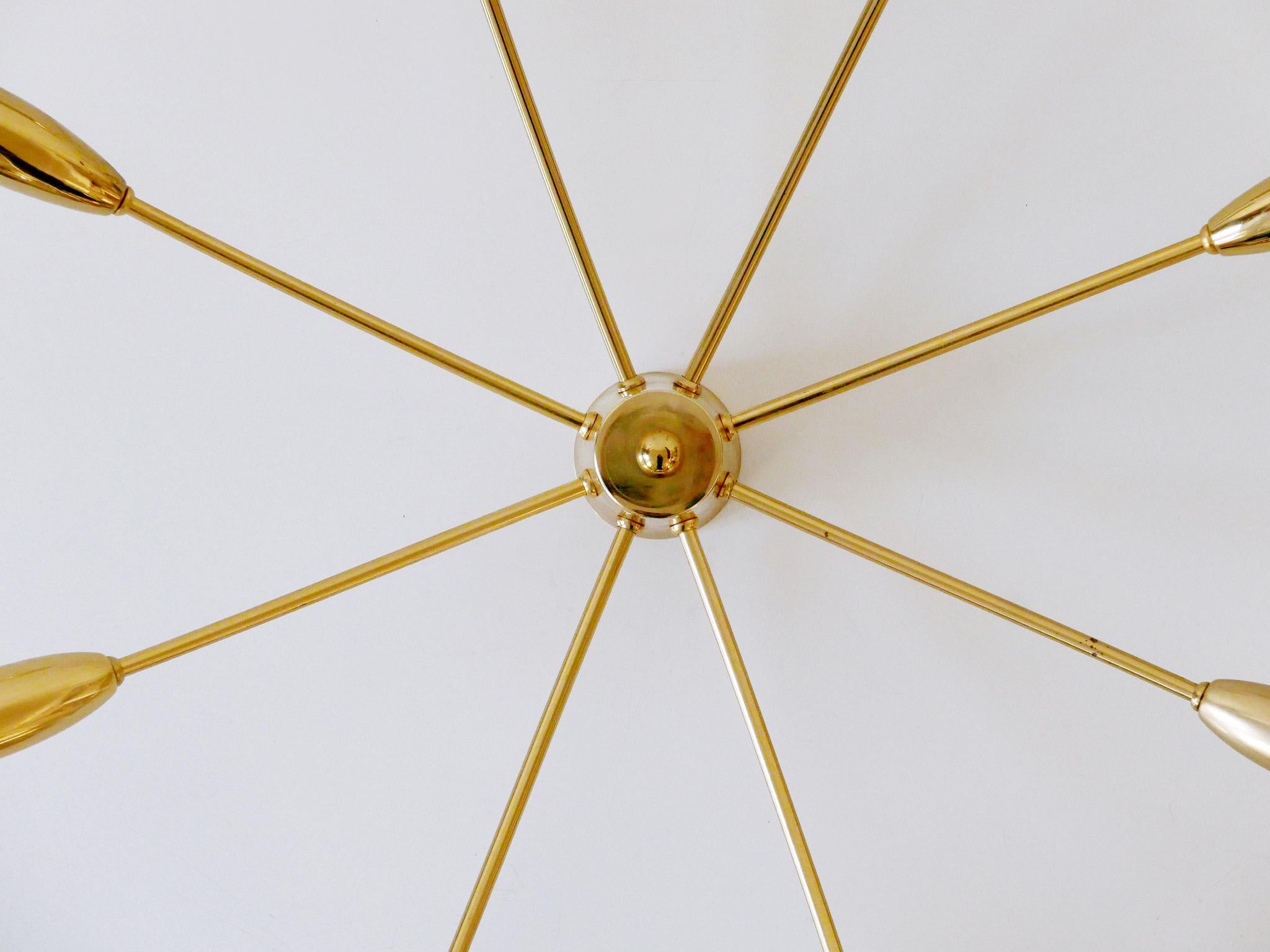 Grande lampadario o plafoniera Sputnik a otto braccia della metà del secolo scorso, Germania anni '70 in vendita 9