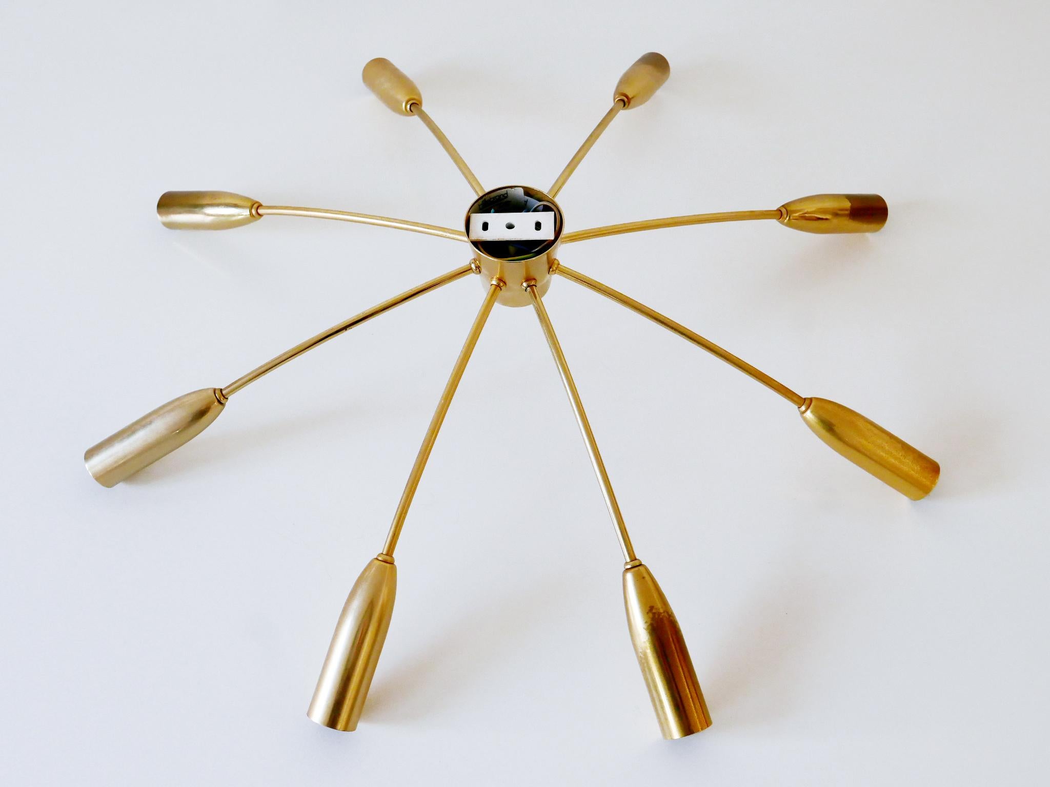 Grande lampadario o plafoniera Sputnik a otto braccia della metà del secolo scorso, Germania anni '70 in vendita 12