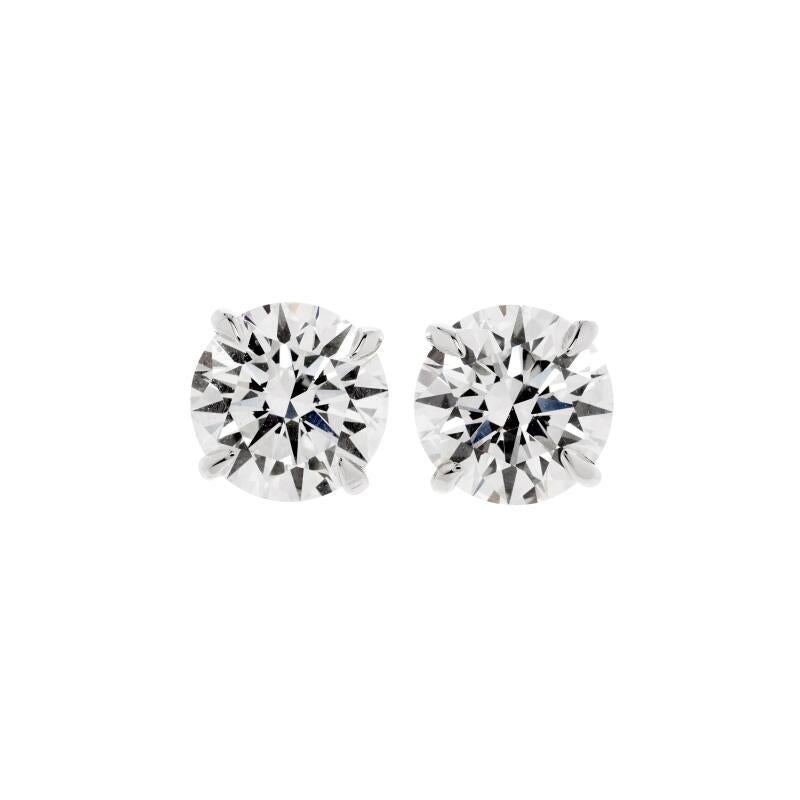 Moderniste Grandes boucles d'oreilles rondes de huit carats chacune, en CZ de laboratoire, taillées en diamant, en sterling moderne en vente