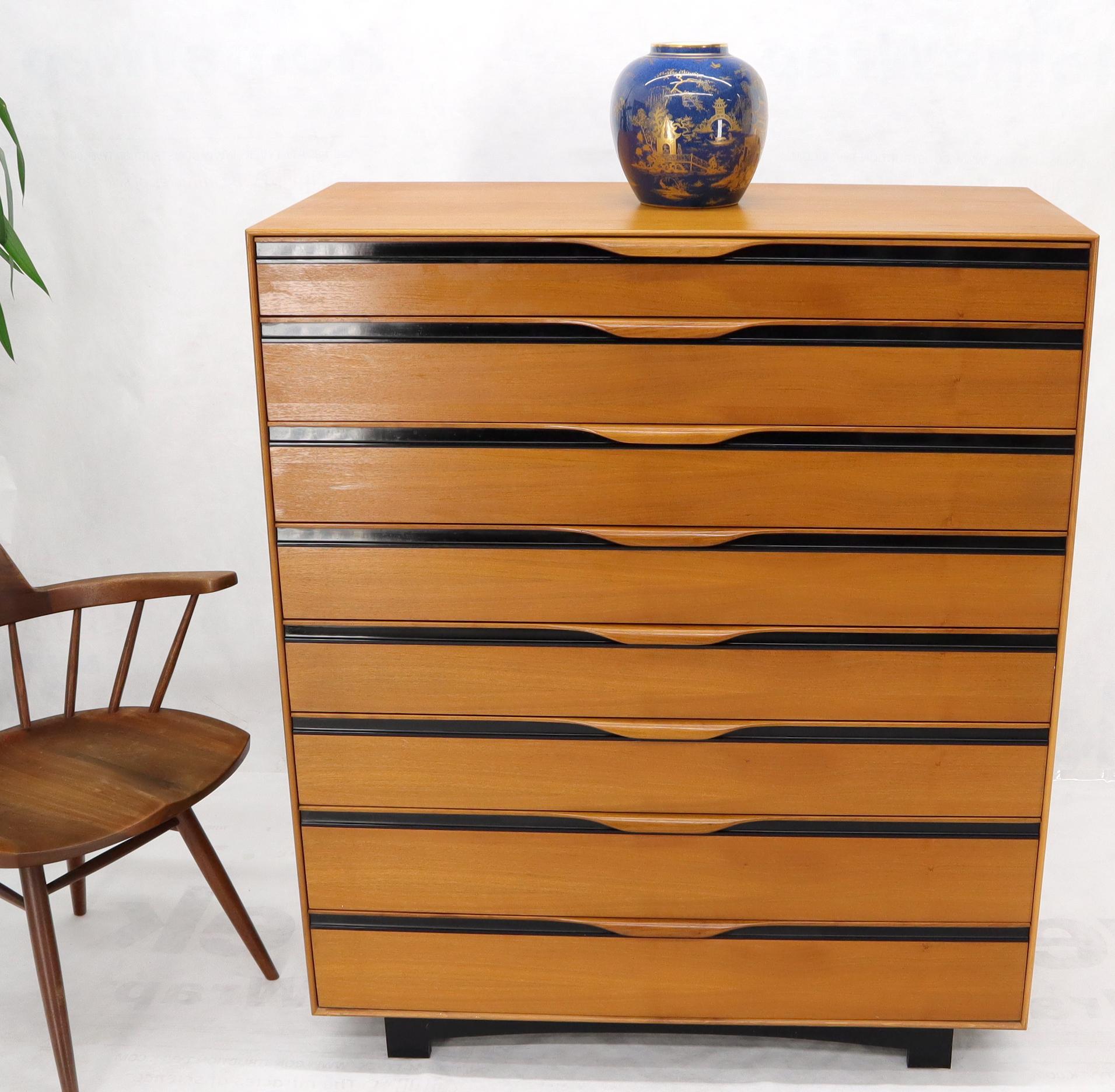 Lacquered Large Eight Drawers Tall Dresser Chest For Sale