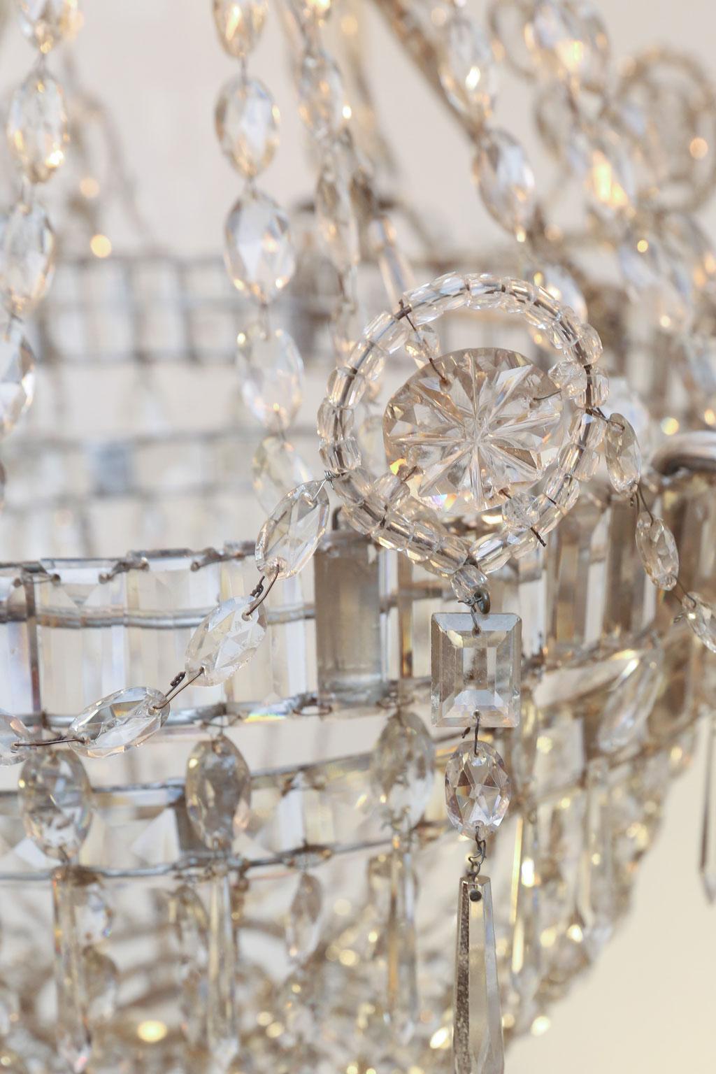 Large Eight-Light Crystal Chandelier 3