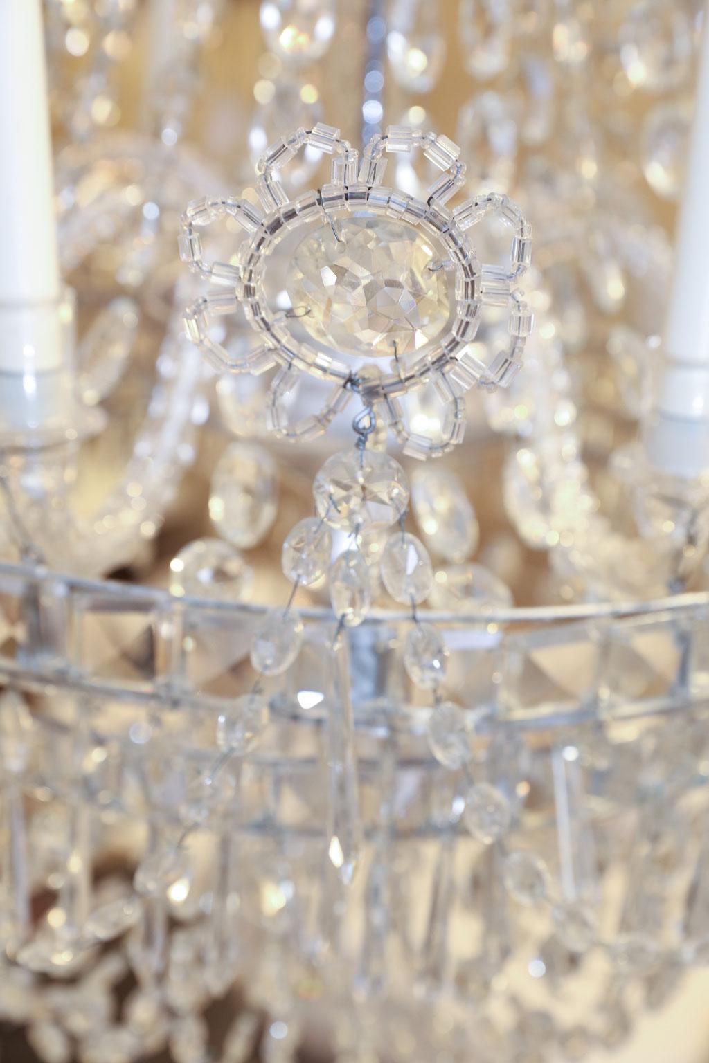 Large Eight-Light Crystal Chandelier 1