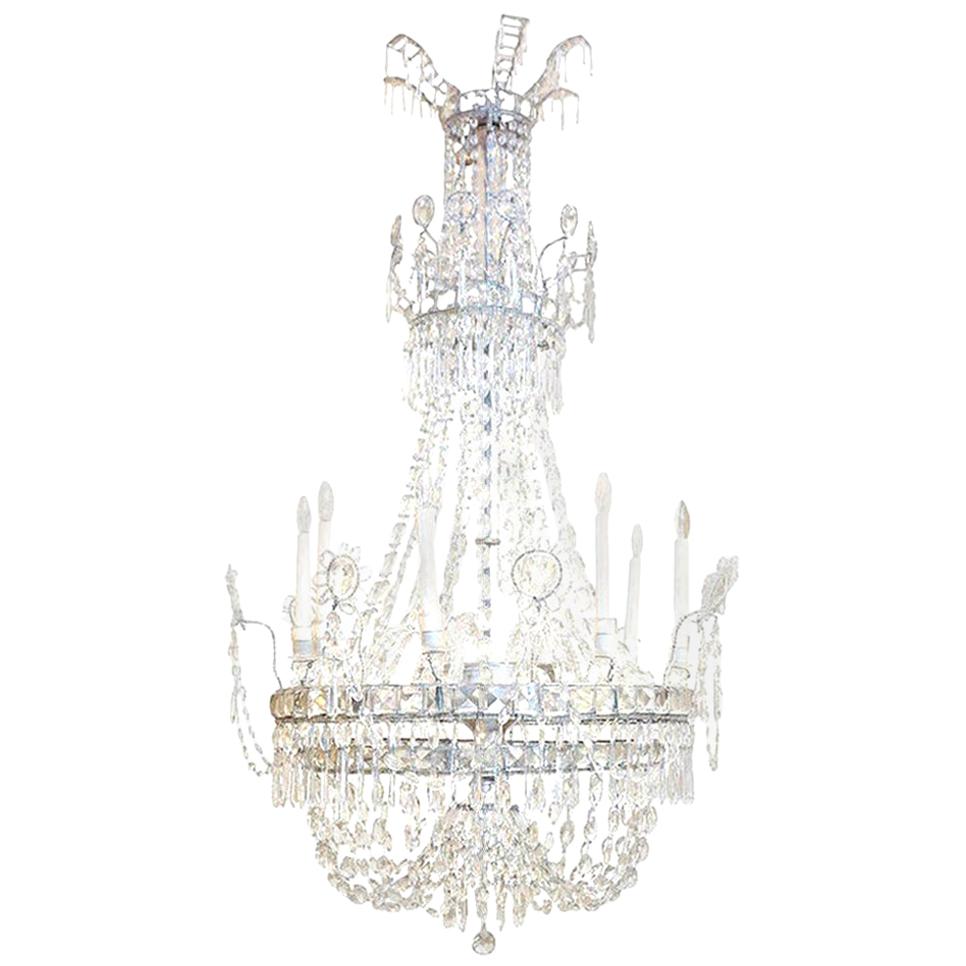 Large Eight-Light Crystal Chandelier 5