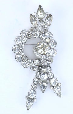 Große EISENBERG Strass-Baumelbrosche, 1950er Jahre