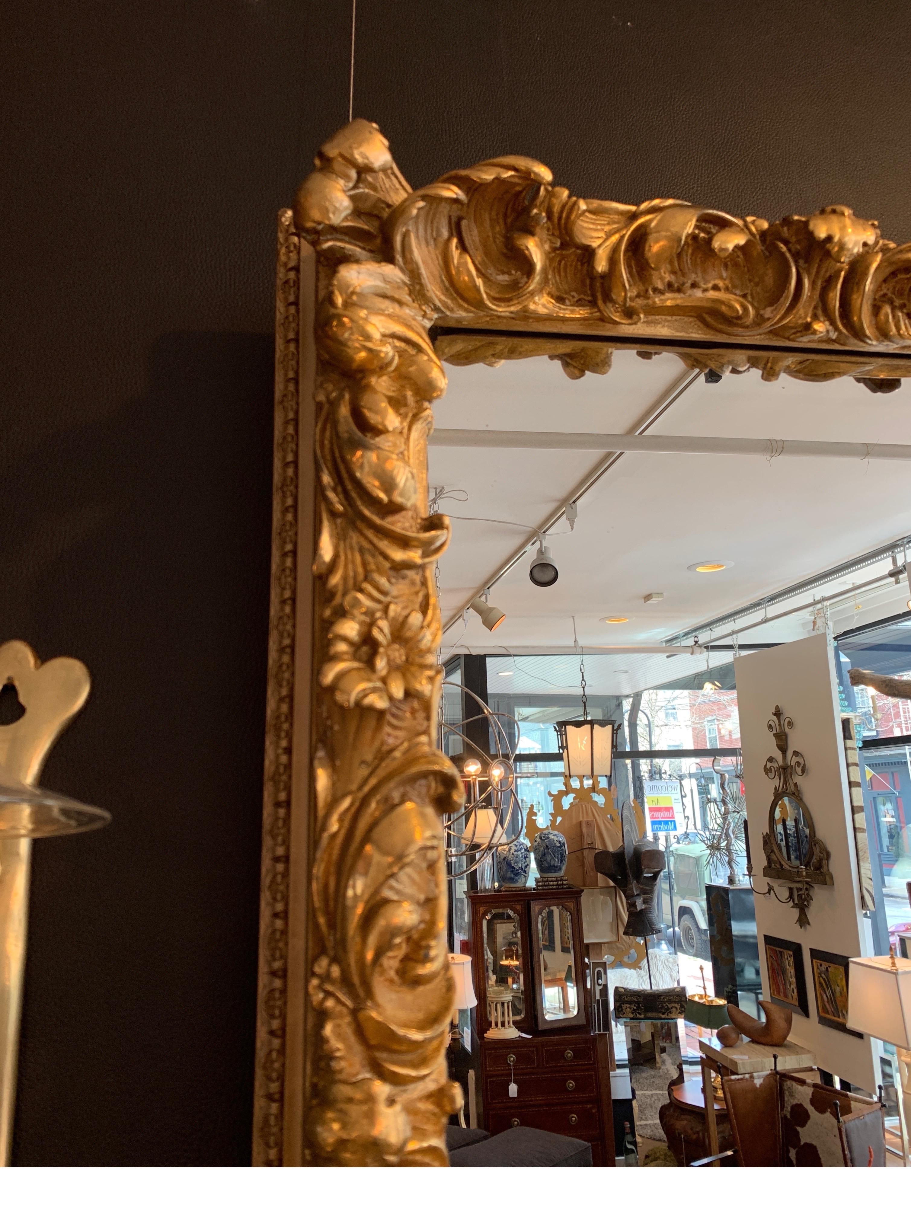 Early 20th Century Large Elaborate Continental Giltwood and Gesso Mirror