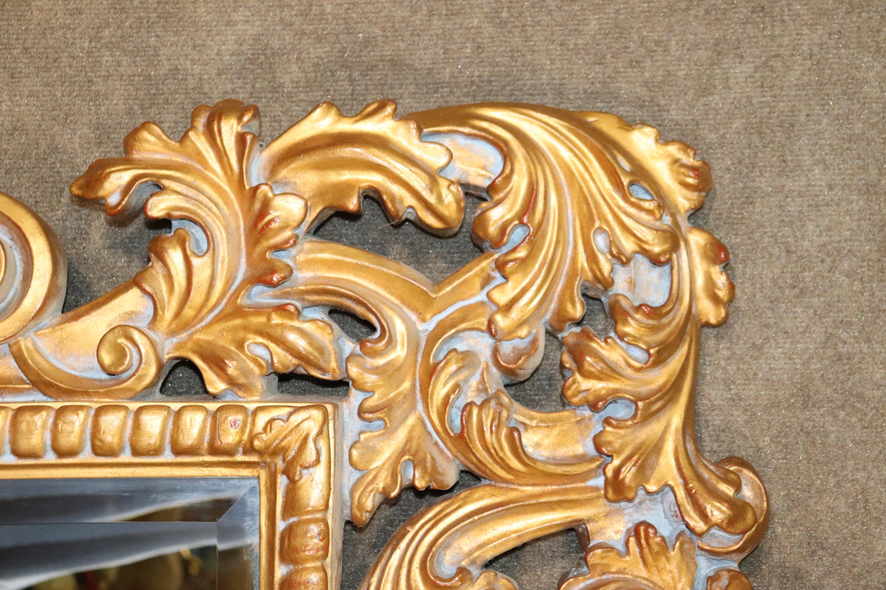 Large Elaborately Carved Decorative Beveled Glass Rococo Mirror For ...