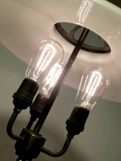 Large Electrified Milk Glass Lamps