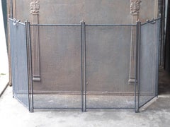 Large, Elegant French Fireplace Screen, Handmade, 38" to 55" Wide, 24.6" Tall