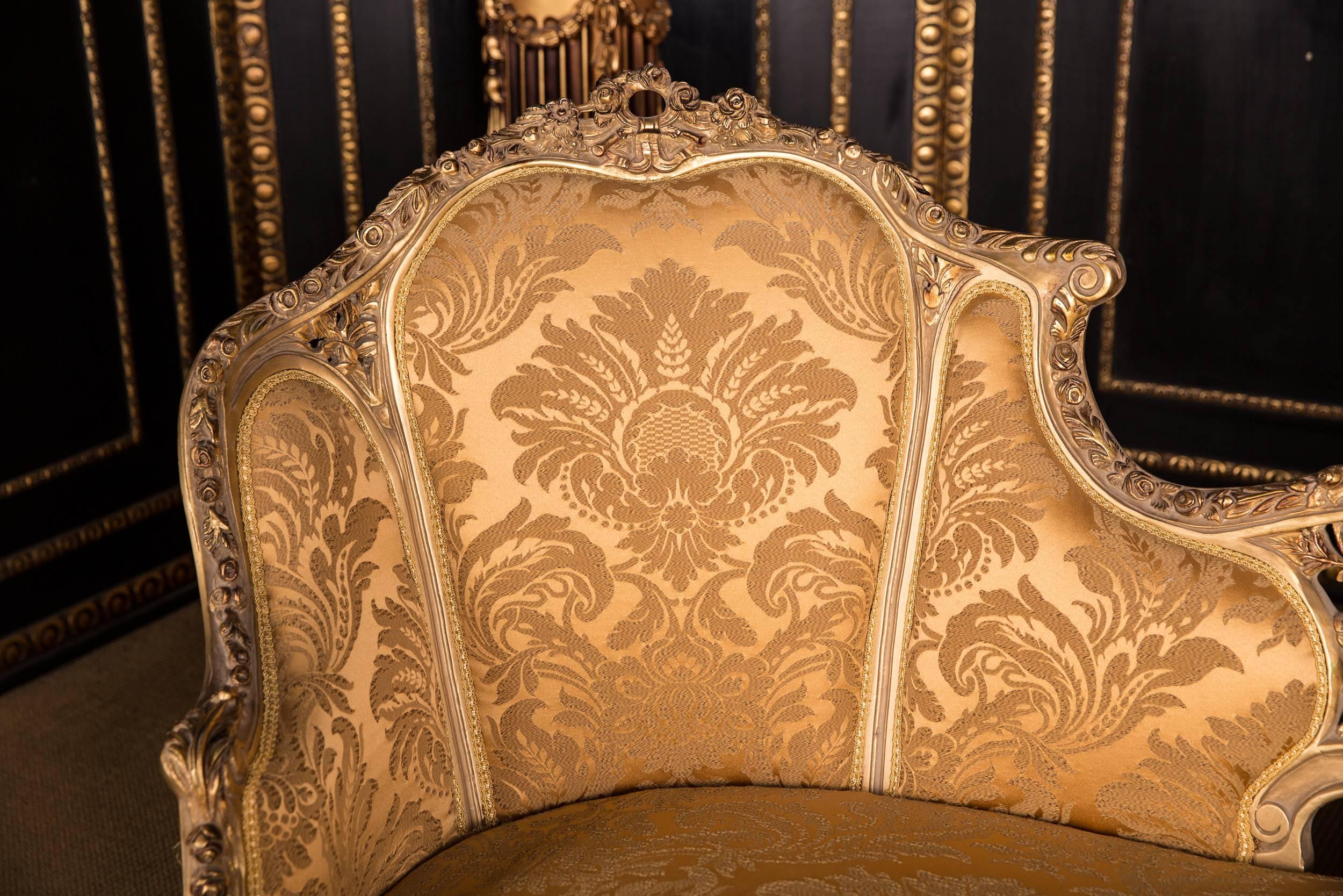 Louis XV Large Elegant French Sofa Canape in Louis Quinze Style