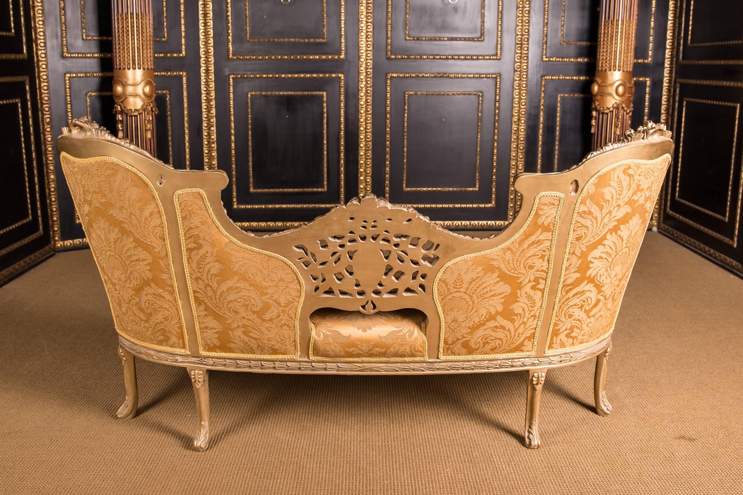 Large Elegant French Sofa Canape in Louis Quinze Style 2