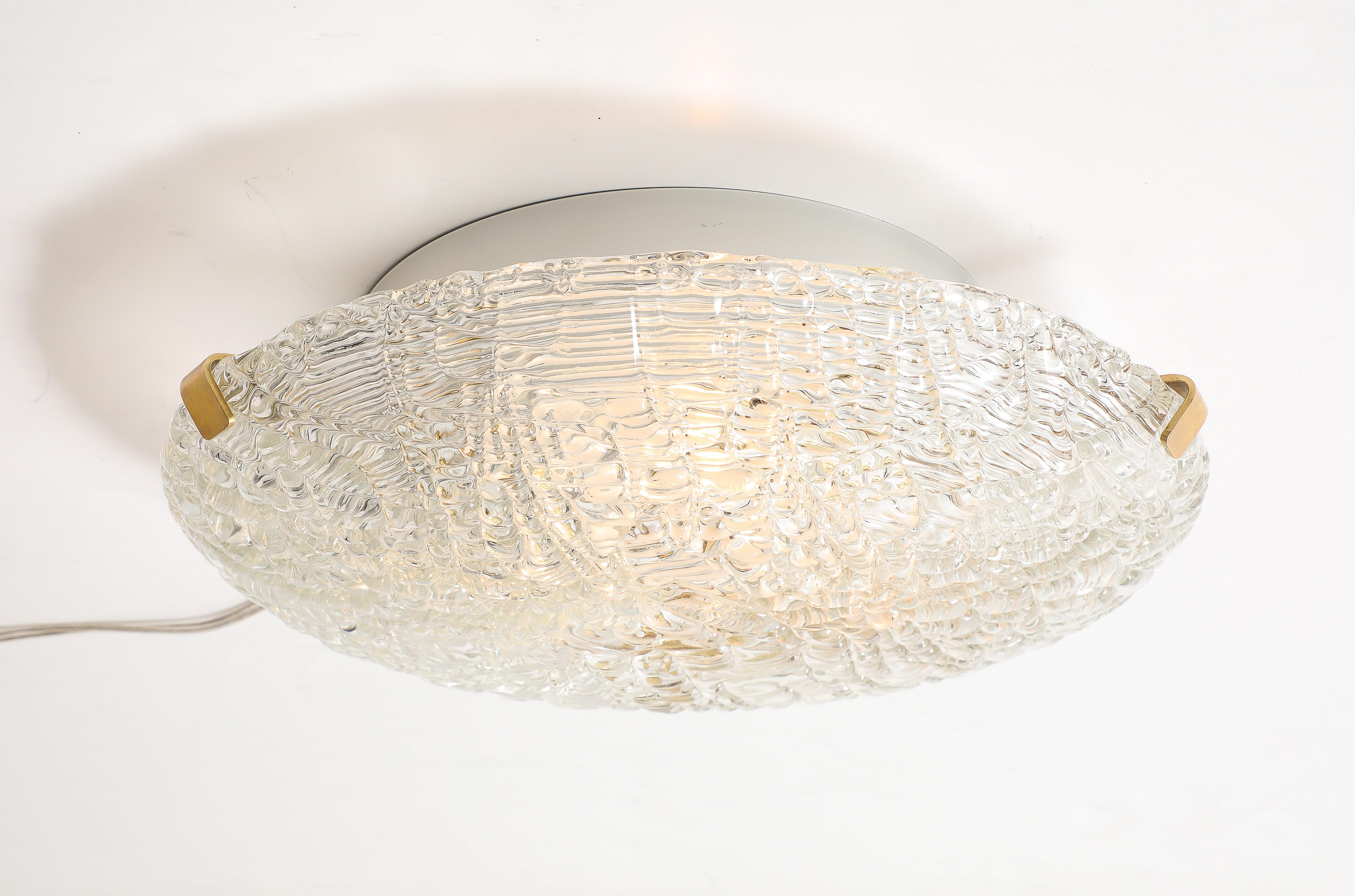 Laiton Grand luminaire / applique en verre et laiton Elegance de Kalmar en vente