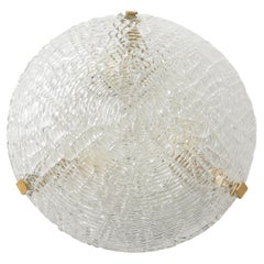Große, elegante Einbaubeleuchtung aus Glas und Messing von Kalmar