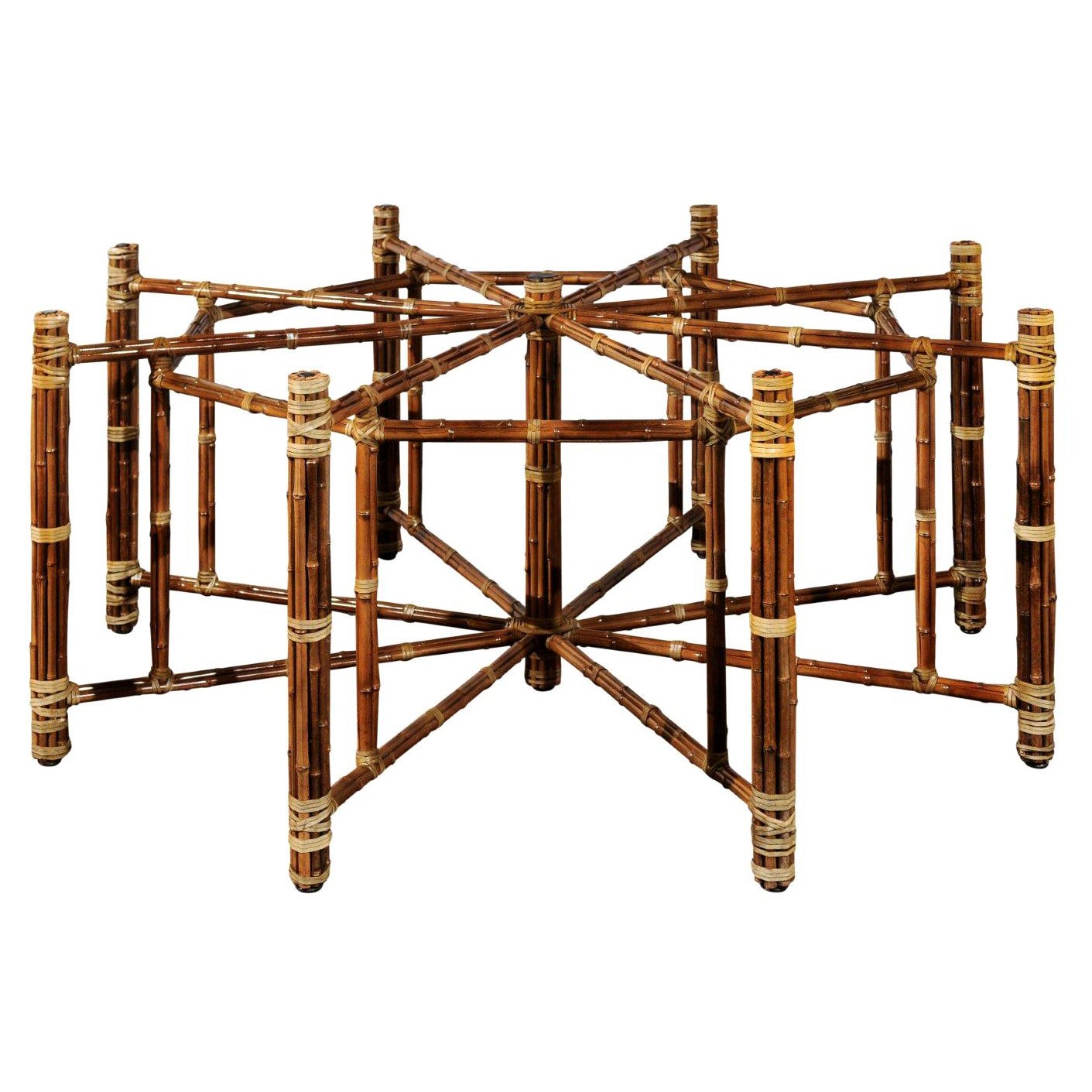 Large Elegant Restored Vintage Circular Dining or Center Table by McGuire